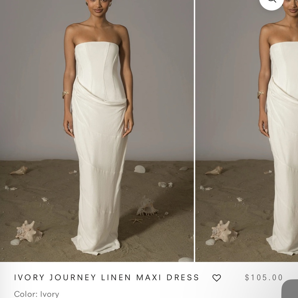 Ivory Journey Linen Maxi Dress
